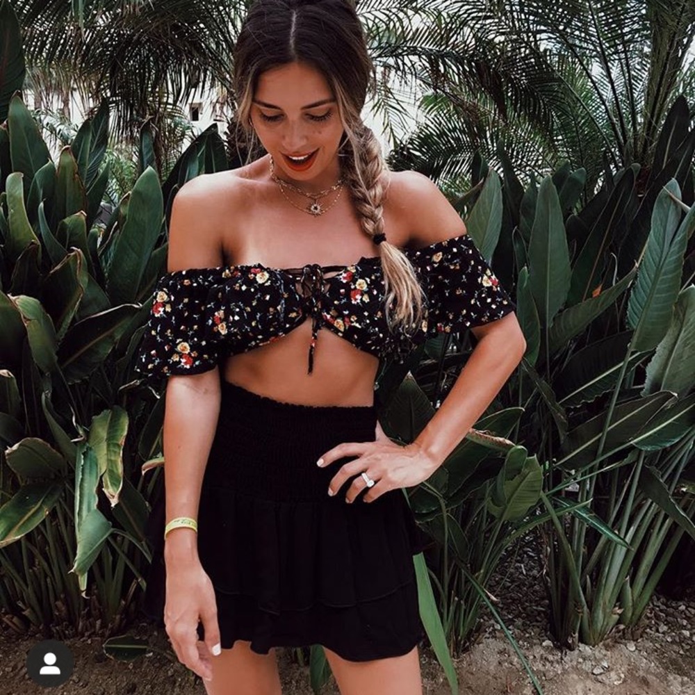 Blue Life Floral Crop Top